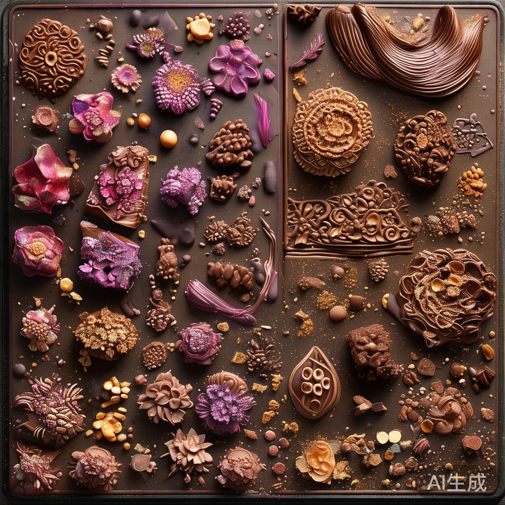 创意无限的派对糖果制作教程与灵感分享全攻略 巧克力装饰艺术。熔化巧克力后,加入食用色素或果仁碎